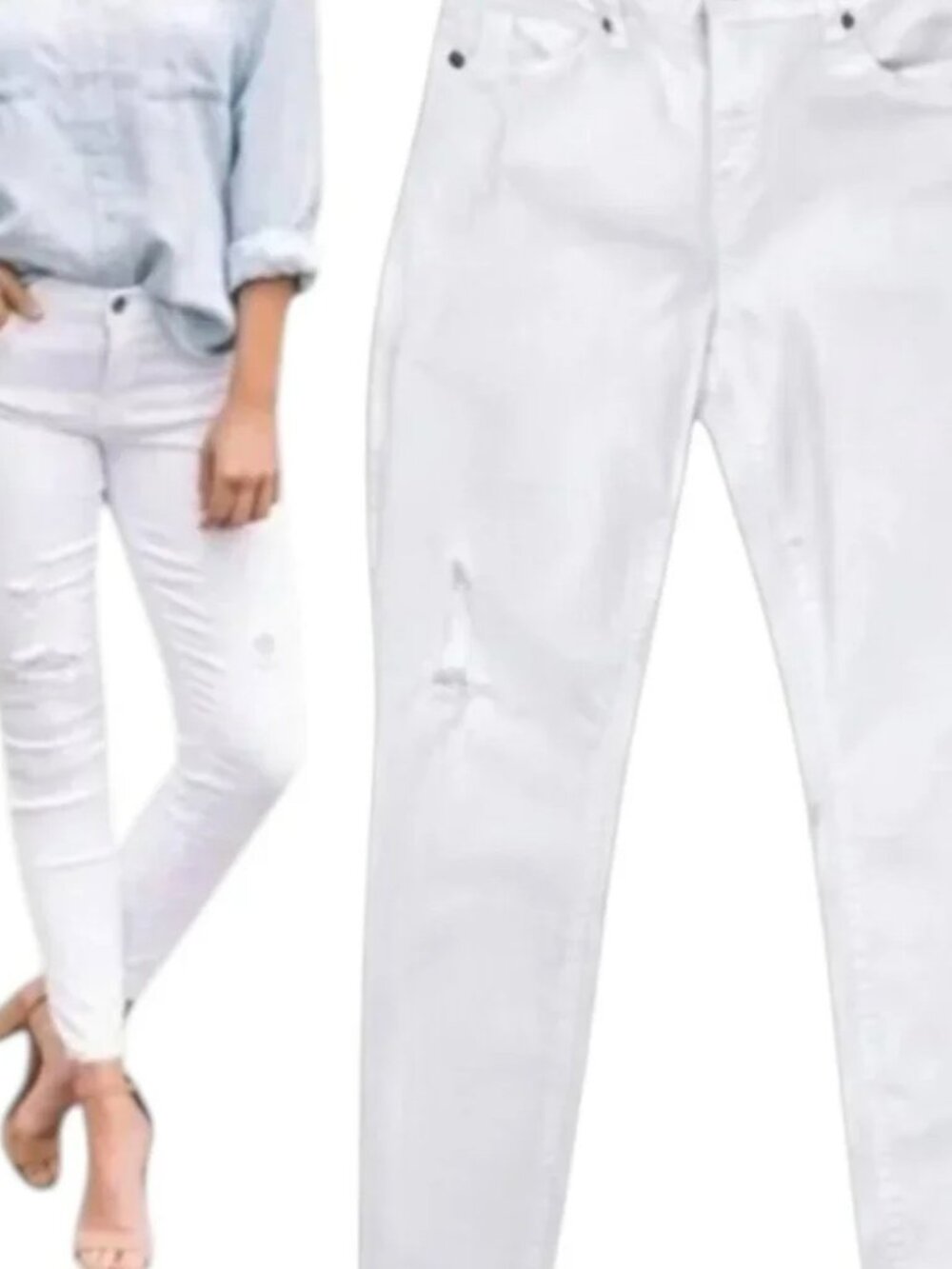 Pistola White Distressed Ankle Jeans in White Oak NEW